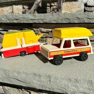 1970s Fisher Price Toys Camper & Pop Up Trailer